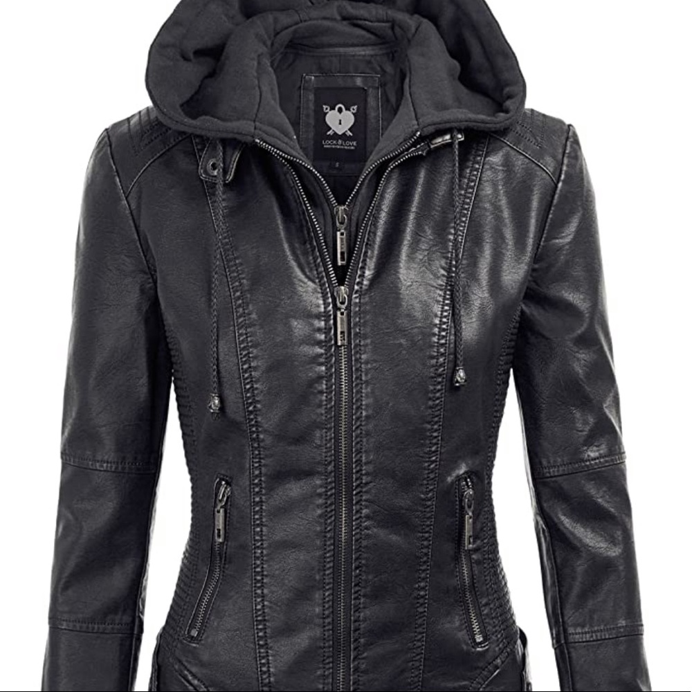 XXL Faux leather motor biker jacket